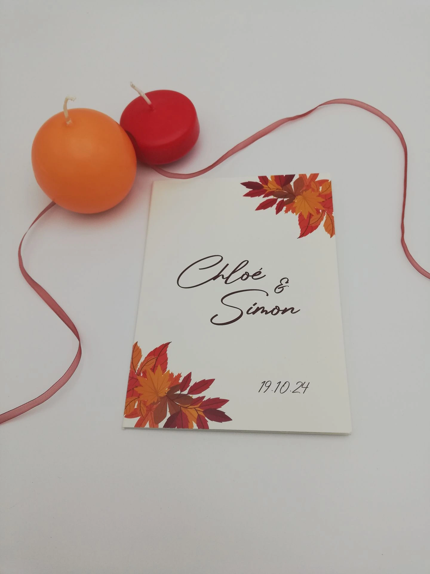 Faire part mariage automne