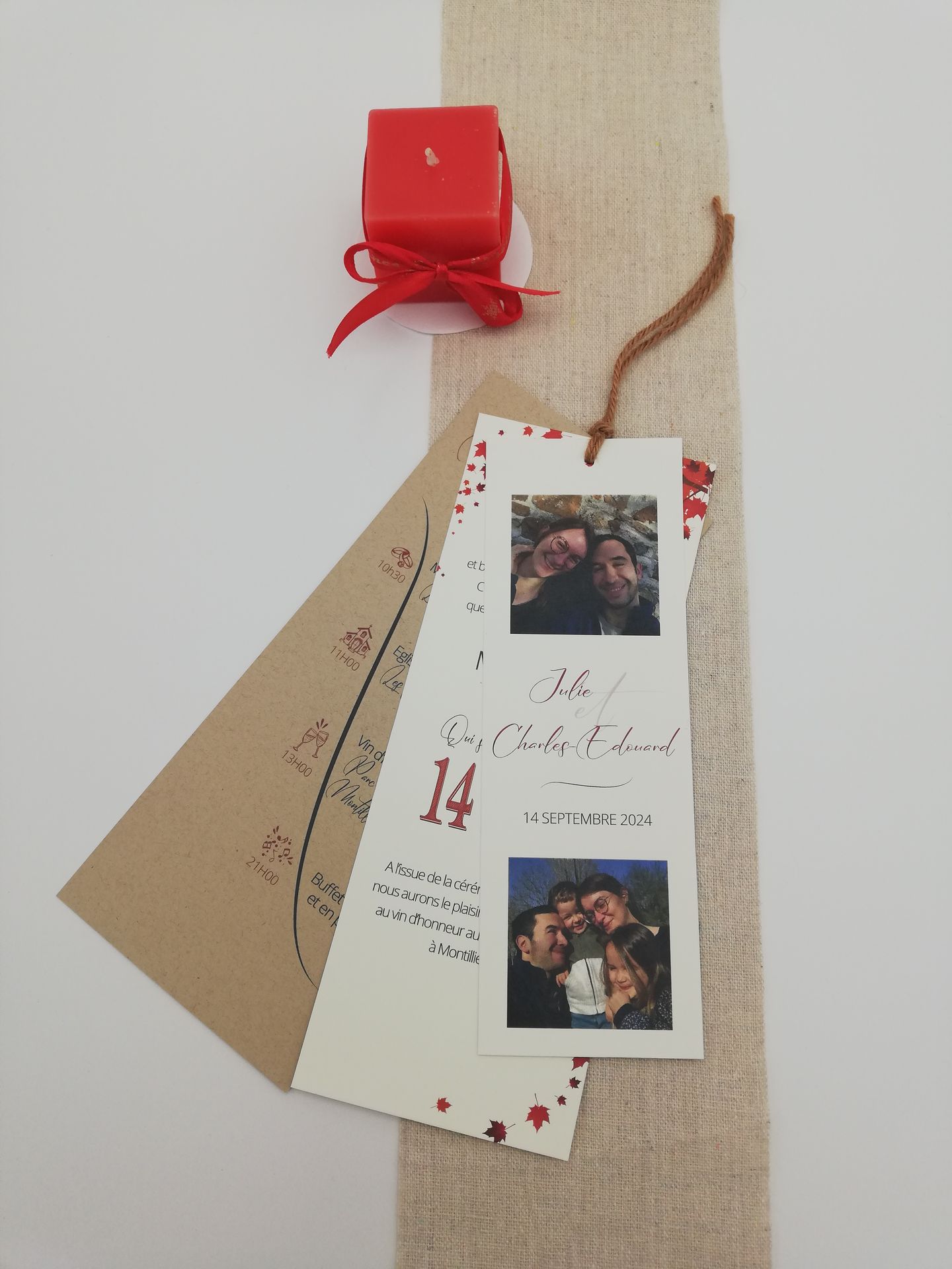 Faire part mariage terracotta