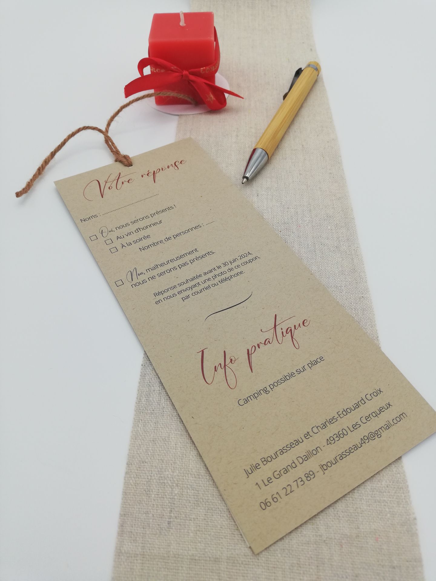 Faire part mariage terracotta